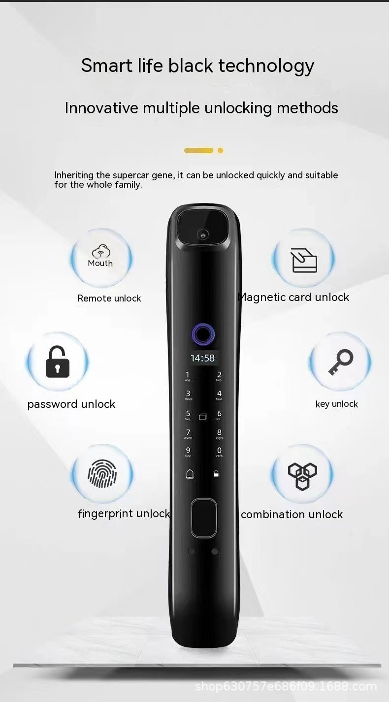 Automatic Fingerprint Lock Household Anti-theft Door 3d Face Recognition Smart Lock Peephole Viewer Password Lock